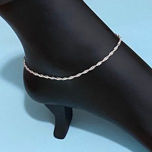 Sterling Silver Weaved Anklet